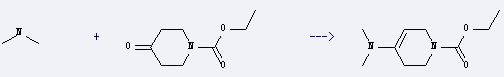 N-Carbethoxy-4-piperidone is used to produce 4-dimethylamino-3,6-dihydro-2H-pyridine-1-carboxylic acid ethyl ester by reaction with dimethylamine.